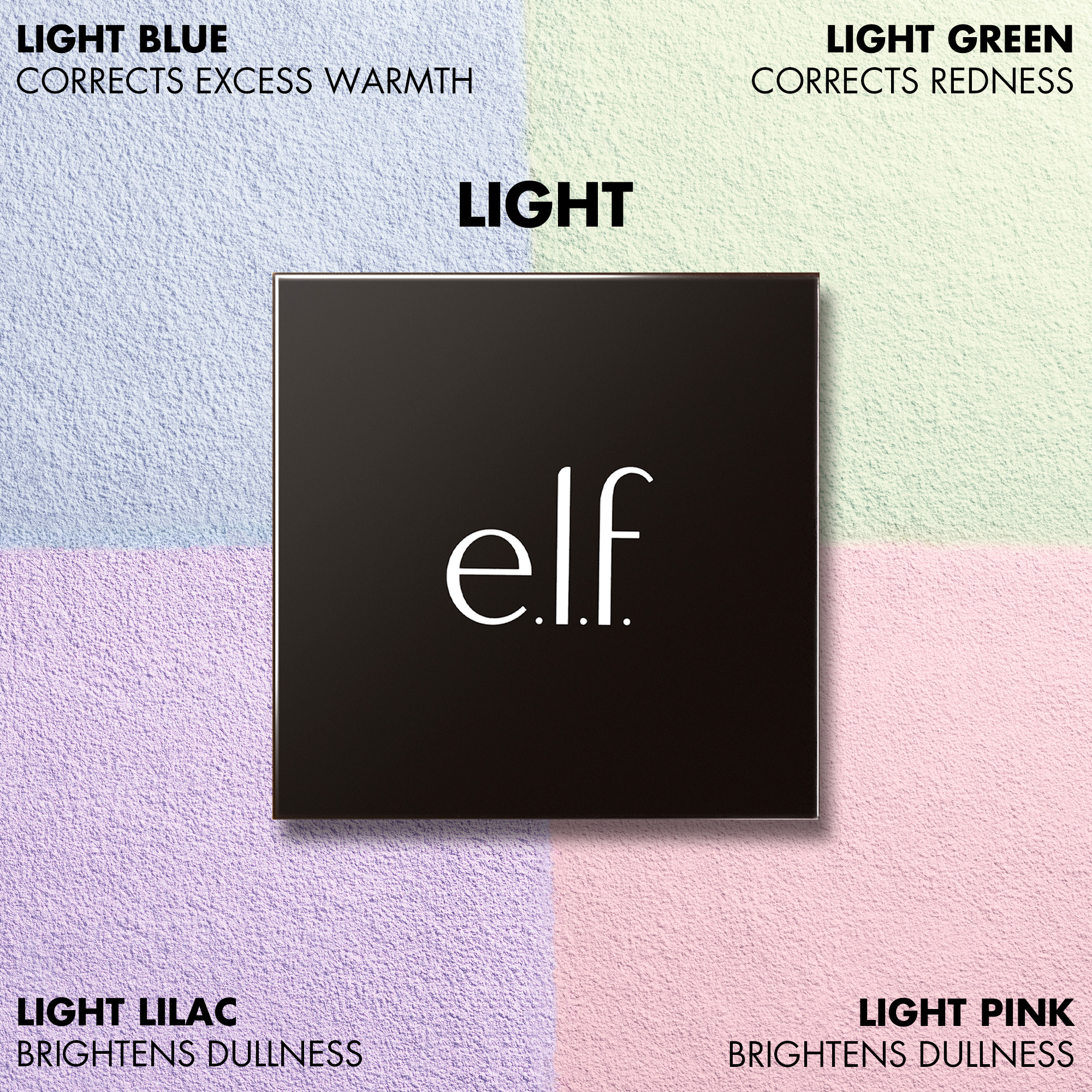E.L.F. SET IT BRIGHT CORRECTING & BRIGHTENING SETTING POWDER QUAD (CUARTETO DE POLVO SUELTO PARA ROSTRO)